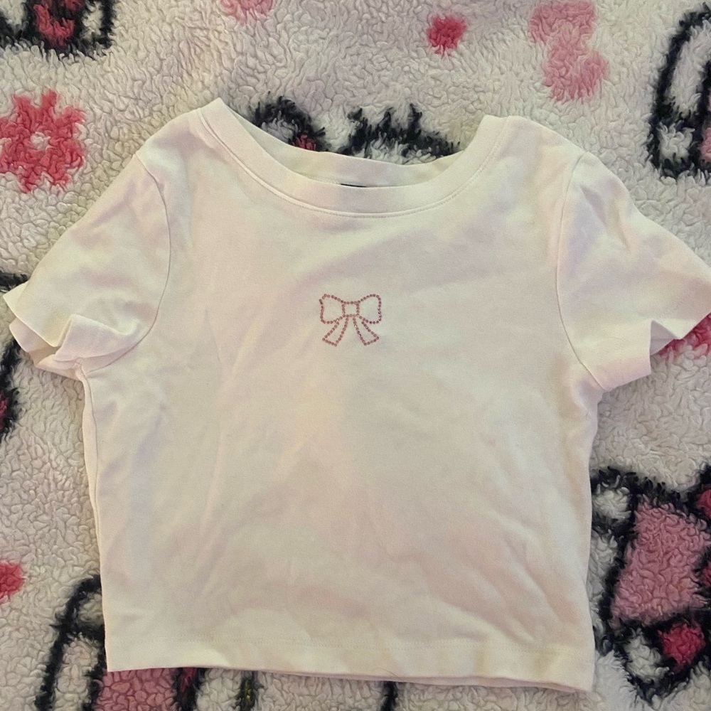 PacSun White Crop Top with Bow Detail